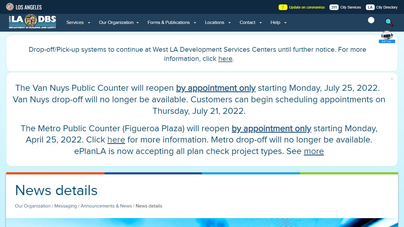 LADBS Van Nuys and West LA Development Services Centers will continue ...